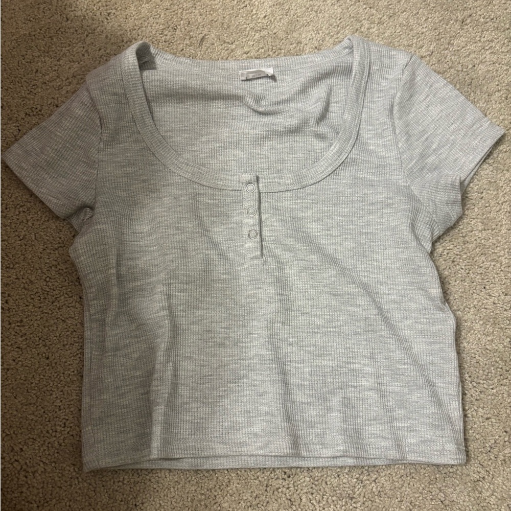 Grey and Black Cotton On Button Tops